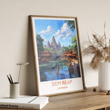 Siem Reap Travel Print, Travel Poster of Siem Reap, Cambodia, Siam Reap Gift, Cambodia Gift, Wall Art Print NQ Media Designs
