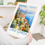Lake Garda Watercolour Print, Travel Poster of Lake Garda, Italy, Lake Garda Gift, Travel Watercolour Gift NQ Media Designs