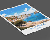 Skiathos Travel Print, Travel Poster of Skiathos, Greece Gift, Greek Islands Art, Skiathos Gift, Wall Art Print NQ Media Designs