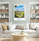 Bakewell Travel Poster, Bakewell Travel Print, England, Derbyshire Art, Bakewell Gift, Wall Art Print NQ Media Designs