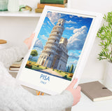 Pisa Travel Poster, Travel Print of Pisa, Italy, Pisa Art, Pisa Gift, Wall Art Print NQ Media Designs