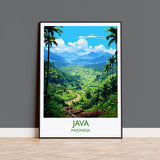 Java Travel Print, Travel Poster of Java, Indonesia, Java Gift, Wall Art Print NQ Media Designs