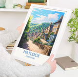 Matlock Travel Poster, Matlock Travel Print, England, Derbyshire Art, Matlock Gift, Wall Art Print NQ Media Designs