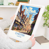 Chester Travel Print, Chester Travel Poster, England, Cheshire Art, Chester Gift, Wall Art Print NQ Media Designs