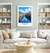 Alesund Poster, Travel Print of Alesund, Norway, Alesund Gift, Travel Gift NQ Media Designs