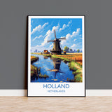 Holland Travel Poster, Travel Print of Holland, Netherlands, Dutch Art, Holland Gift, Wall Art Print NQ Media Designs