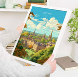 Oxford Travel Poster, Travel Print of Oxford, Oxfordshire, England, Oxford Gift, Oxford University, UK Gift, Wall Art Print NQ Media Designs
