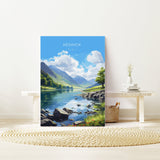 Keswick Travel Print, Keswick Travel Poster, England, Cumbria Art, Keswick Gift, Wall Art Print NQ Media Designs