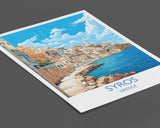 Syros Travel Print, Travel Poster of Syros, Greece Gift, Greek Islands Art, Syros Gift, Wall Art Print NQ Media Designs