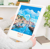Pula Travel Print, Travel Poster of Pula, Croatia, Pula Art, Croatia Gift, Croatia Wall Art Print NQ Media Designs