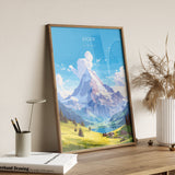 Eiger Travel Print, Travel Poster of Eiger, Switzerland, Eiger Art, Eiger Gift, Switzerland Wall Art Print NQ Media Designs