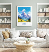 Eiger Travel Print, Travel Poster of Eiger, Switzerland, Eiger Art, Eiger Gift, Switzerland Wall Art Print NQ Media Designs