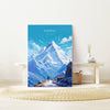 Everest Travel Print, Travel Poster of Everest, Himalayas, Everest Art, Everest Gift, Himalayas Wall Art Print