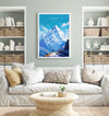 Everest Travel Print, Travel Poster of Everest, Himalayas, Everest Art, Everest Gift, Himalayas Wall Art Print