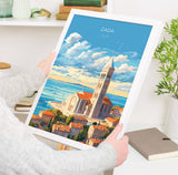 Zada Travel Print, Travel Poster of Zada, Croatia, Zada Art, Croatia Gift, Zada Gift, Croatia Wall Art Print NQ Media Designs
