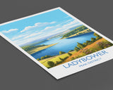 Ladybower Travel Print, Travel Poster of Ladybower, Ladybower Reservoir, Ladybower Art, Peak District Gift, Peak District Wall Art Print NQ Media Designs