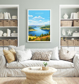 Ladybower Travel Print, Travel Poster of Ladybower, Ladybower Reservoir, Ladybower Art, Peak District Gift, Peak District Wall Art Print NQ Media Designs