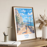 Nice Travel Poster, Travel Print of Nice, France, Nice Art, Nice Gift, Wall Art Print NQ Media Designs