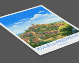 Aix-en-Provence Travel Print, Travel Poster of Aix-en-Provence, France, Provence Art, Aix-en-Provence Gift, Wall Art Print NQ Media Designs