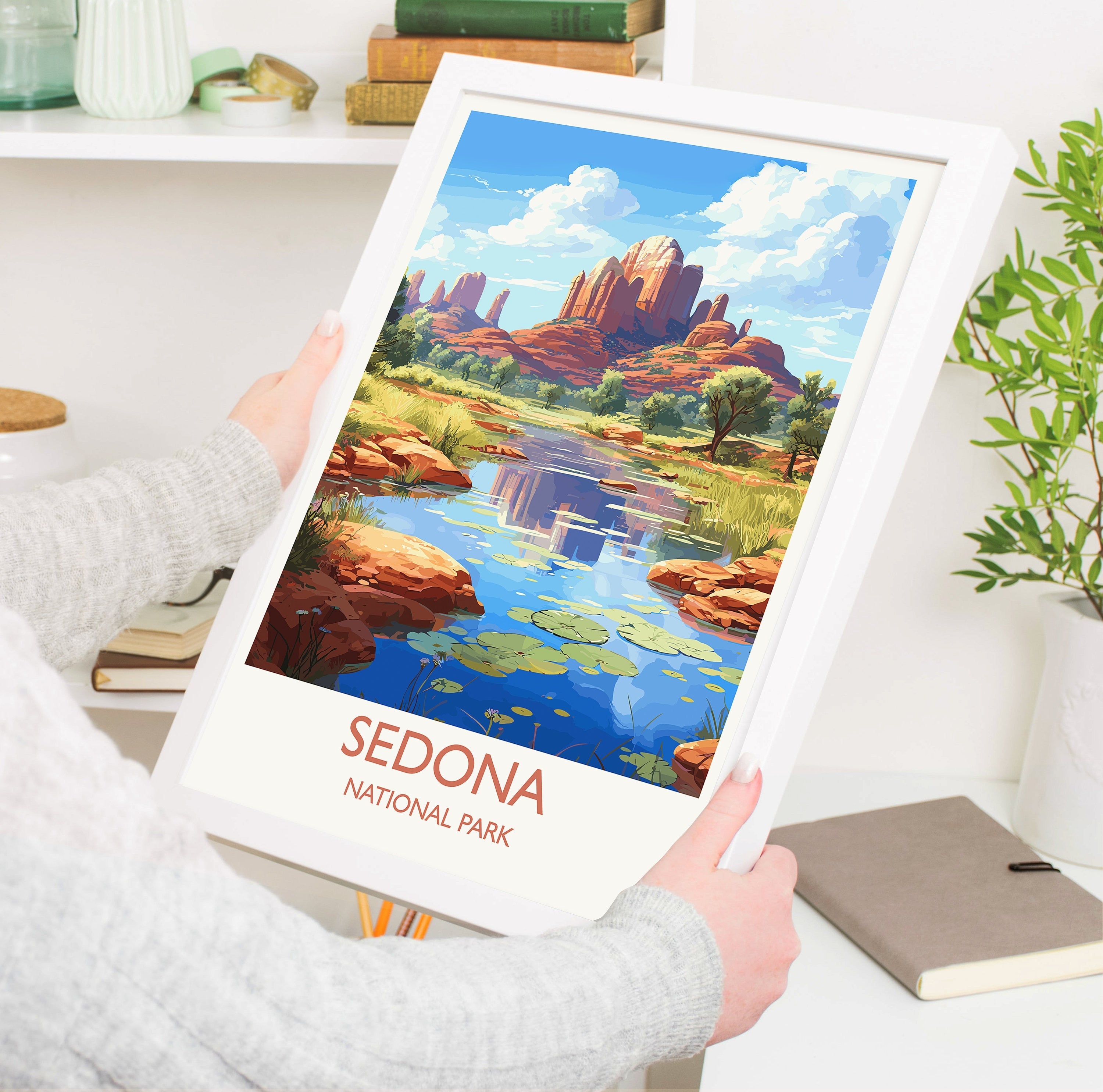 Sedona Poster, Travel Print of Sedona National Park, Arizona, USA, Sedona Travel Gift NQ Media Designs