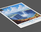 Victoria Falls Print, Travel Poster of Victoria Falls, Zimbabwe, Africa, Travel Gift NQ Media Designs