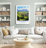 Stellenbosch Print, Travel Poster of Stellenbosch, Wine Region, South Africa, Travel Gift NQ Media Designs
