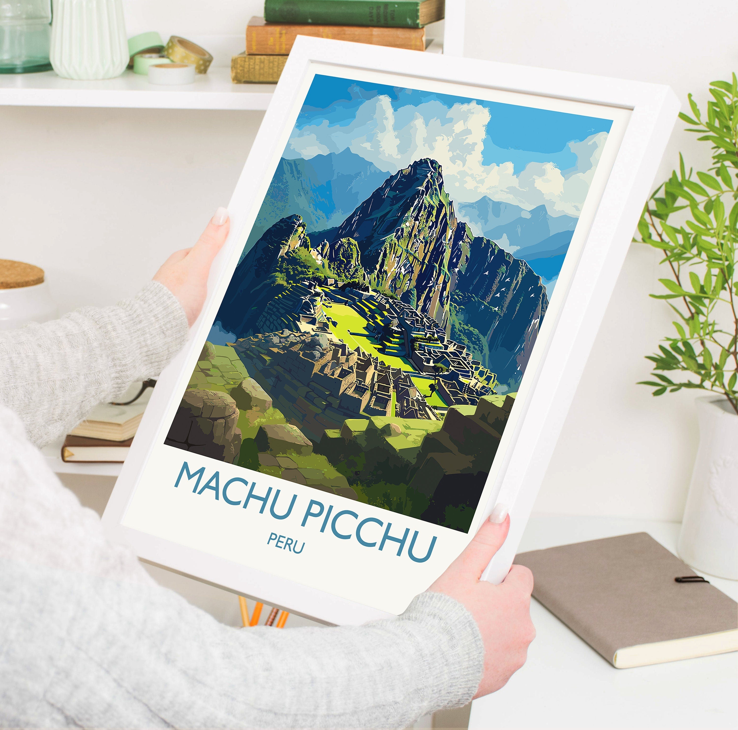 Machu Picchu Travel Print, Travel Poster of Machu Picchu, South America, Machu Picchu Art, Machu Picchu Gift, Wall Art Print NQ Media Designs