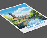 Manchester Travel Print, Travel Poster of Manchester, Lancashire, Manchester Gift, Manchester Art, Lancashire Poster NQ Media Designs