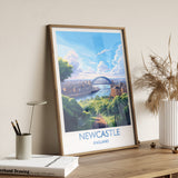 Newcastle Travel Print, Travel Poster of Newcastle , Tyne and Wear, NewcastleGift, NewcastleArt, Tyne and Wear Poster NQ Media Designs