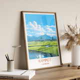 Kampot Travel Print, Travel Poster of Kampot, Cambodia, Kampot Gift, Cambodia Gift, Wall Art Print NQ Media Designs