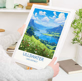 Ullswater Travel Poster, Ullswater Travel Print, England, Cumbria Art, Ullswater Gift, Wall Art Print NQ Media Designs
