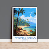 Trinidad and Tobago Travel Print, Travel Poster of Trinidad and Tobago, Caribbean, Trinidad and Tobago Gift, Wall Art Print NQ Media Designs