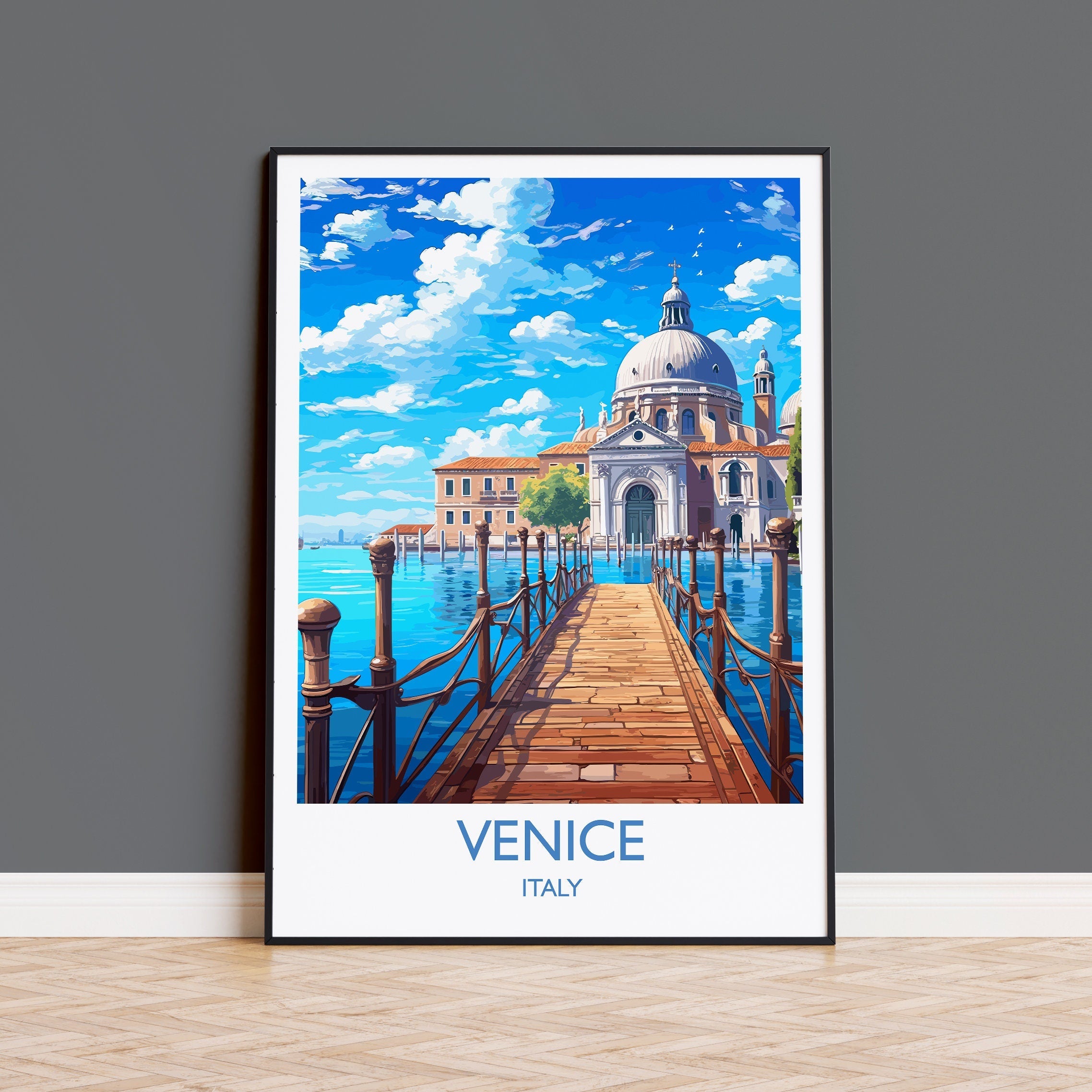 Venice Travel Print, Travel Poster of Venice, Italy, Venice Art, Venice Gift, Wall Art Print NQ Media Designs