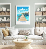 Maldives Travel Print, Travel Poster of Maldives, Indian Ocean, Maldives Gift, Wall Art Print NQ Media Designs