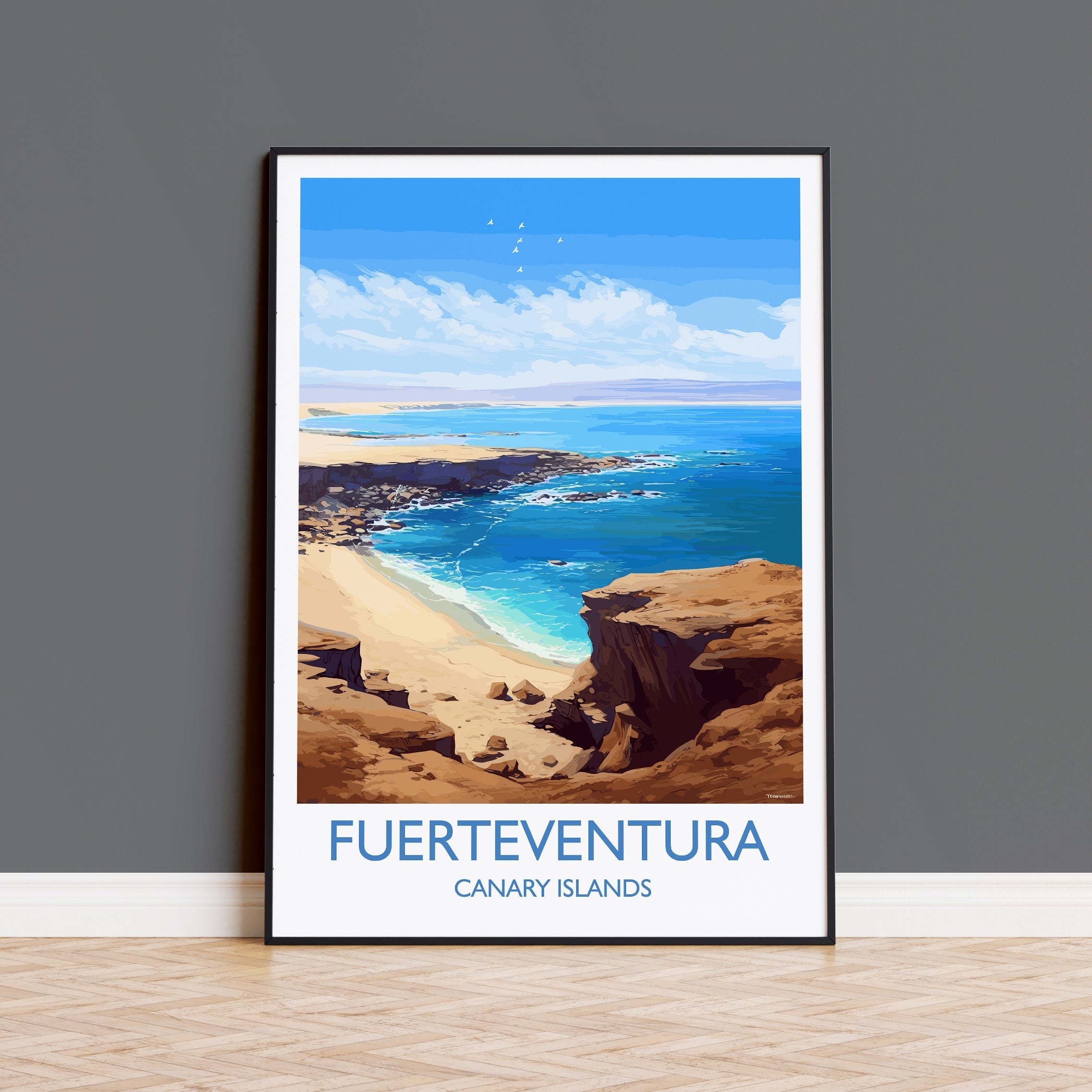Fuerteventura Travel Print, Travel Poster of Fuerteventura , Canary Islands, Fuerteventura Gift, Wall Art Print NQ Media Designs