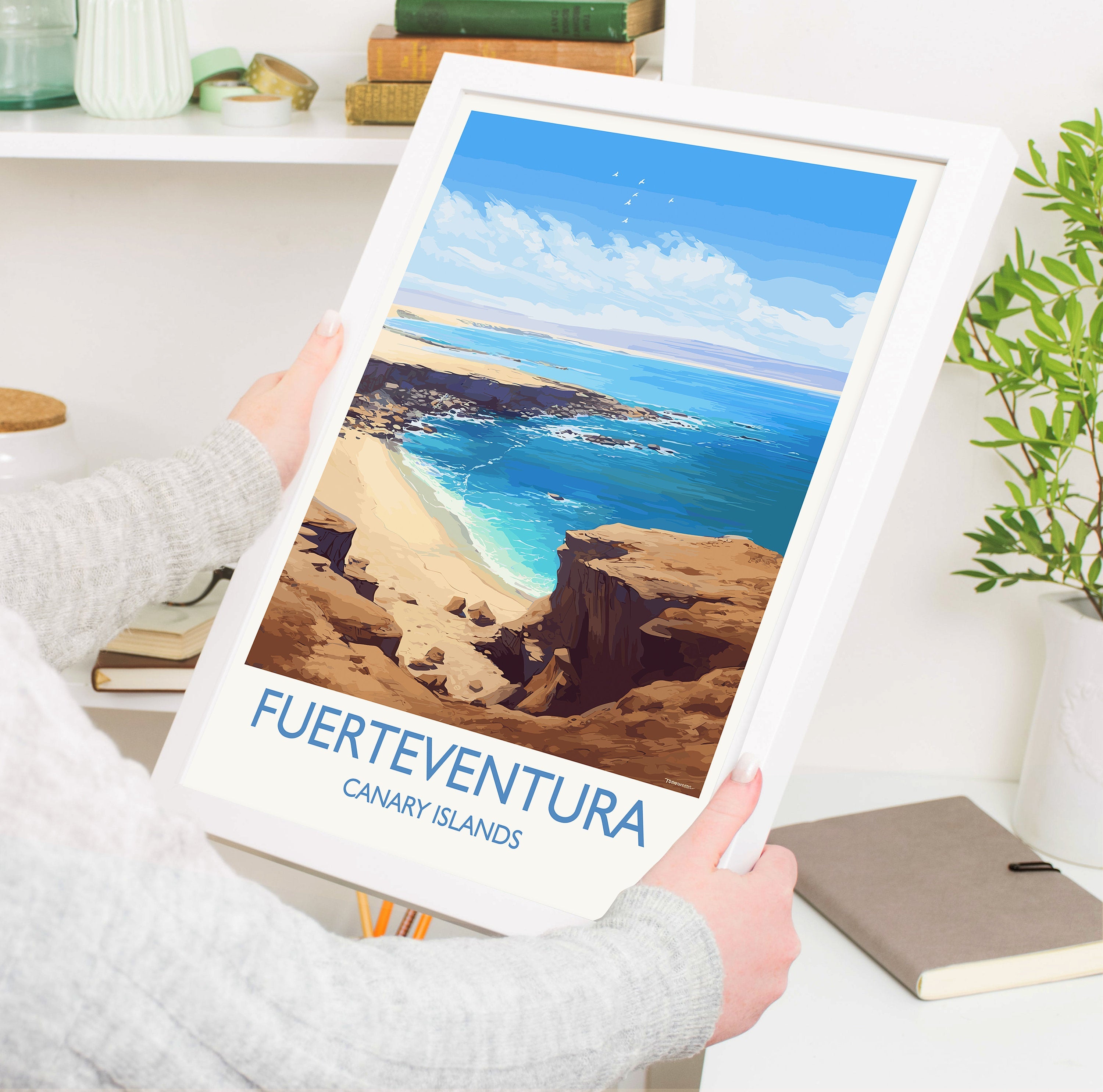 Fuerteventura Travel Print, Travel Poster of Fuerteventura , Canary Islands, Fuerteventura Gift, Wall Art Print NQ Media Designs