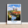 Durham Travel Print, Travel Poster of Durham, County Durham, England, Durham Art, Durham Gift, Wall Art Print NQ Media Designs