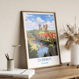 Durham Travel Print, Travel Poster of Durham, County Durham, England, Durham Art, Durham Gift, Wall Art Print NQ Media Designs