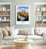 Durham Travel Print, Travel Poster of Durham, County Durham, England, Durham Art, Durham Gift, Wall Art Print NQ Media Designs