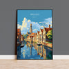 Bruges Travel Print, Travel Poster of Bruges, Belgium, Bruges Gift, Belgium Art NQ Media Designs
