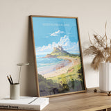 Northumberland Travel Poster, Travel Print of Northumberland Coast, England, Northumberland Art, Bamburgh Castle Gift, Wall Art Print NQ Media Designs