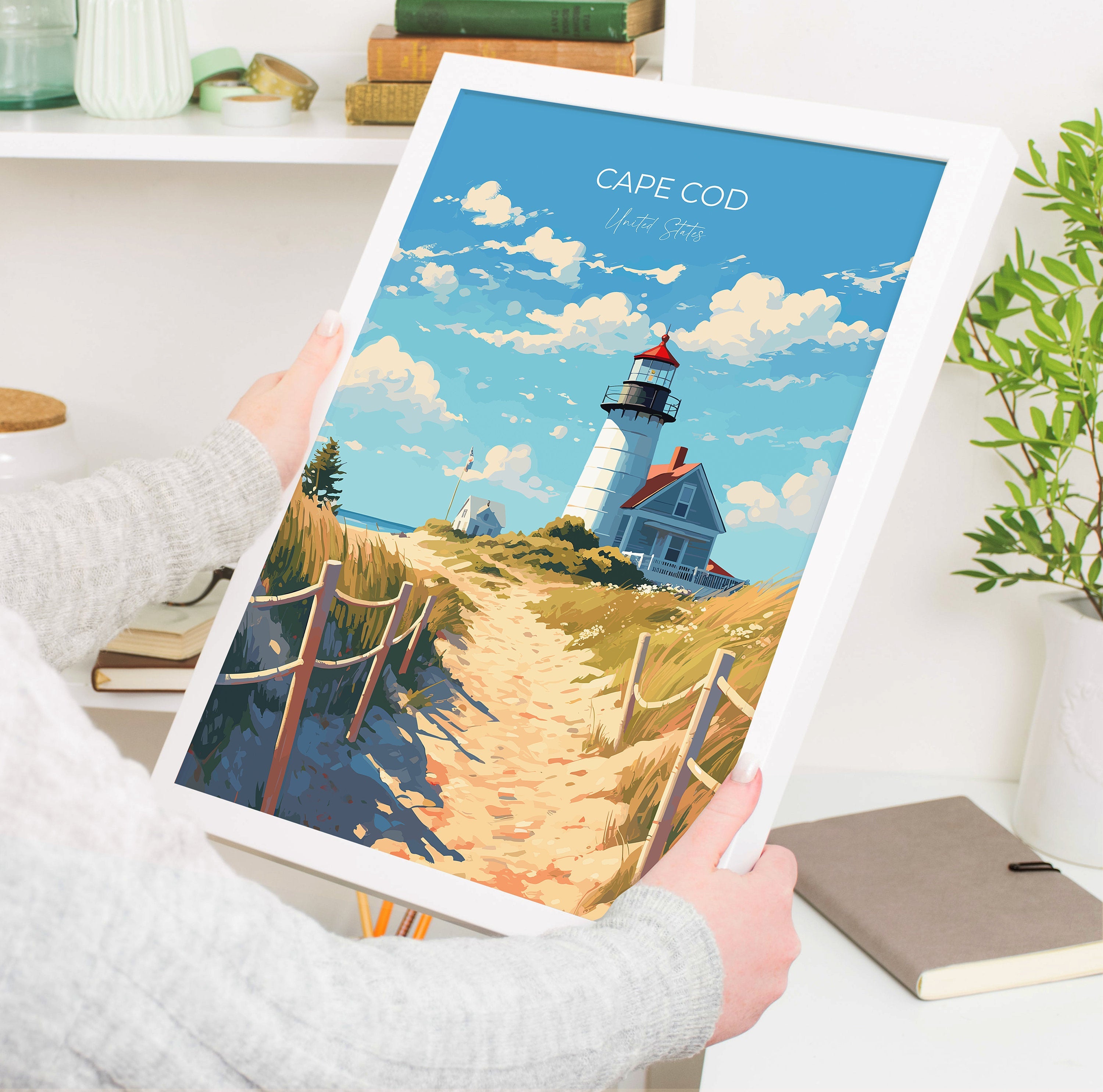 Cape Cod Poster, Travel Print of Cape Cod, Massachusetts, USA, Cape Cod Gift, Cape Cod Art, Travel Gift NQ Media Designs