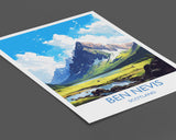 Ben Nevis Travel Poster, Travel Print of Ben Nevis, Ben Nevis Gift, Scotland Art, Ben Nevis Gift, Wall Art Print NQ Media Designs