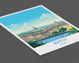 Bath Travel Poster, Travel Print of Bath, England, Cotswolds Art, Bath Gift, Wall Art Print NQ Media Designs