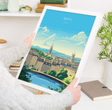 Bath Travel Print, Travel Poster of Bath, England, Cotswolds Art, Bath Gift, Wall Art Print NQ Media Designs