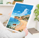 Algarve Travel Print, Travel Poster of Algarve, Portugal, Algarve Art, Algarve Gift, Portugal Wall Art Print NQ Media Designs