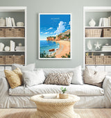 Algarve Travel Print, Travel Poster of Algarve, Portugal, Algarve Art, Algarve Gift, Portugal Wall Art Print NQ Media Designs