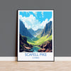 Scafell Pike Travel Poster, Scafell Pike Travel Print, England, Cumbria Art, Scafell Pike Gift, Lake District, Wall Art Print NQ Media Designs