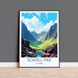Scafell Pike Travel Poster, Scafell Pike Travel Print, England, Cumbria Art, Scafell Pike Gift, Lake District, Wall Art Print NQ Media Designs