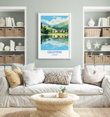 Grasmere Travel Poster, Grasmere Travel Print, England, Cumbria Art, Grasmere Gift, Lake District, Wall Art Print NQ Media Designs